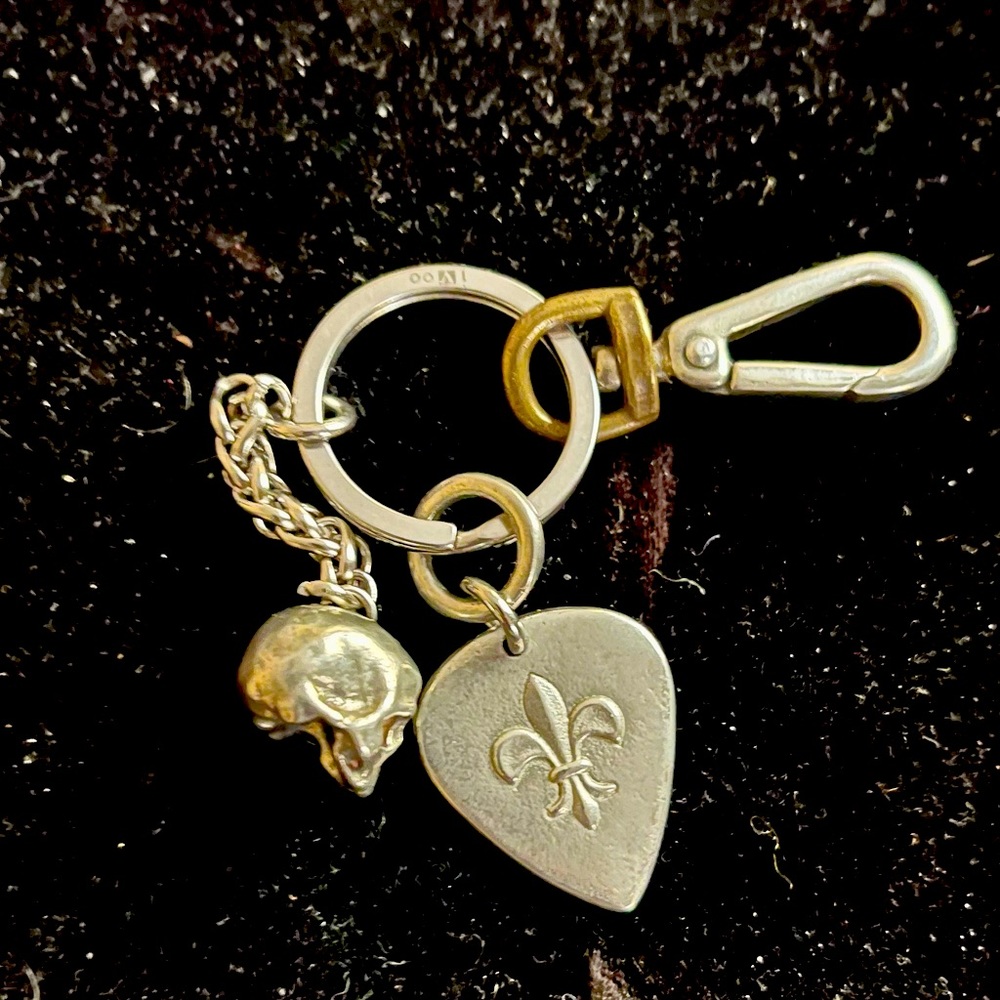 John Varvatos Guitar Pick Skull Keychain